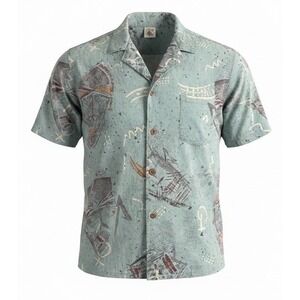 NO FEAR Vintage 1984 Hawaiian Shirt Mens L Abstract Tribal USA